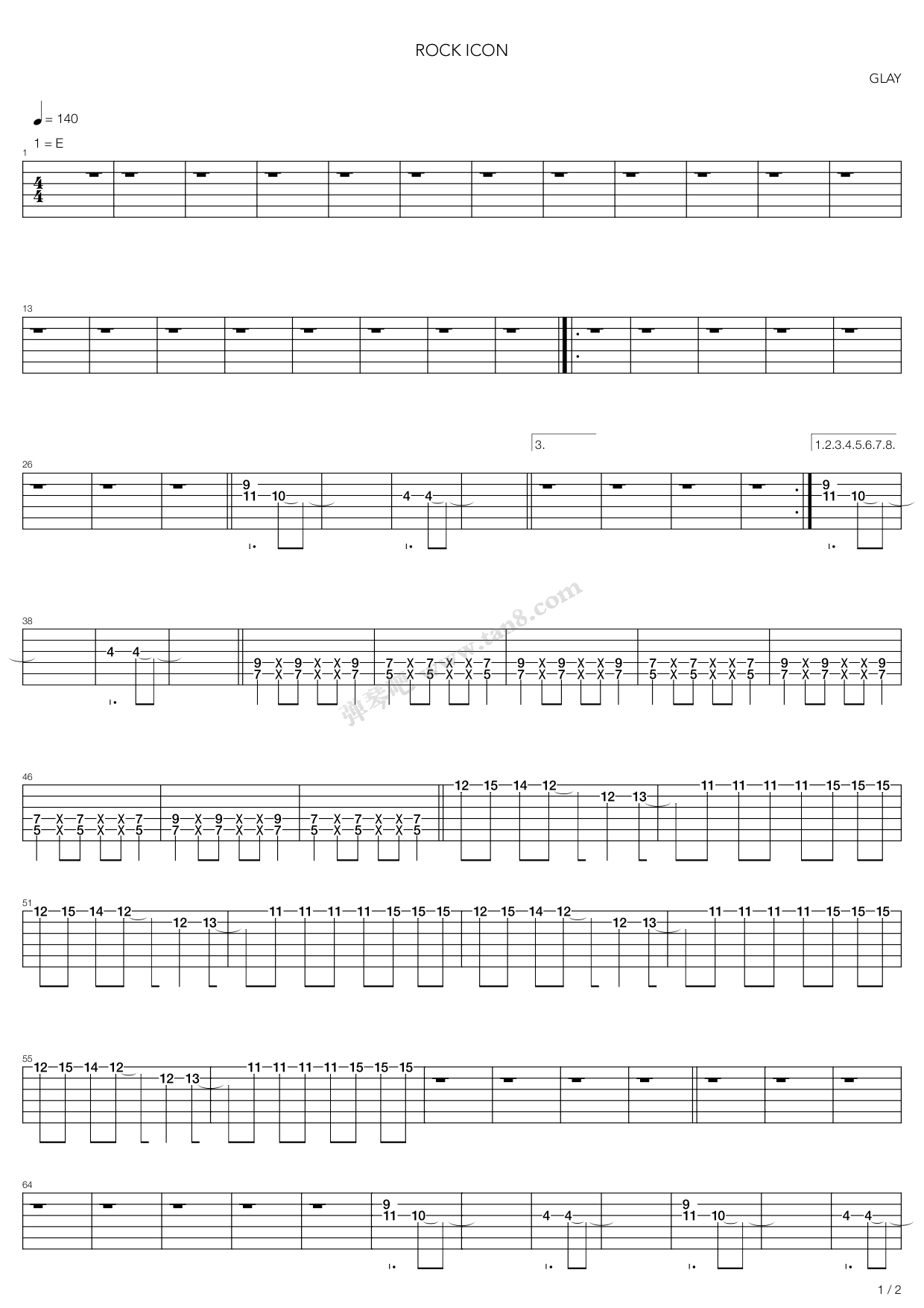 《Rock Icon》吉他谱-C大调音乐网