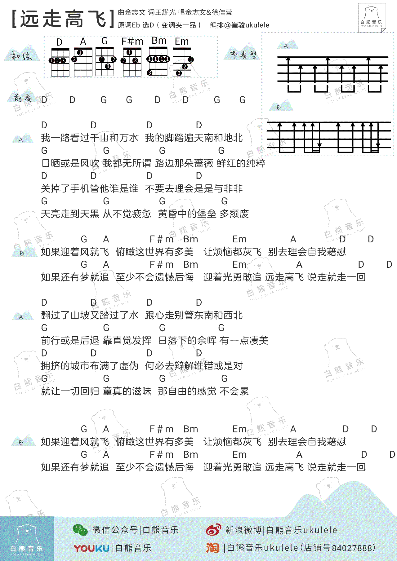 《远走高飞ukulele谱_金志文/徐佳莹_尤克里里图谱》吉他谱-C大调音乐网