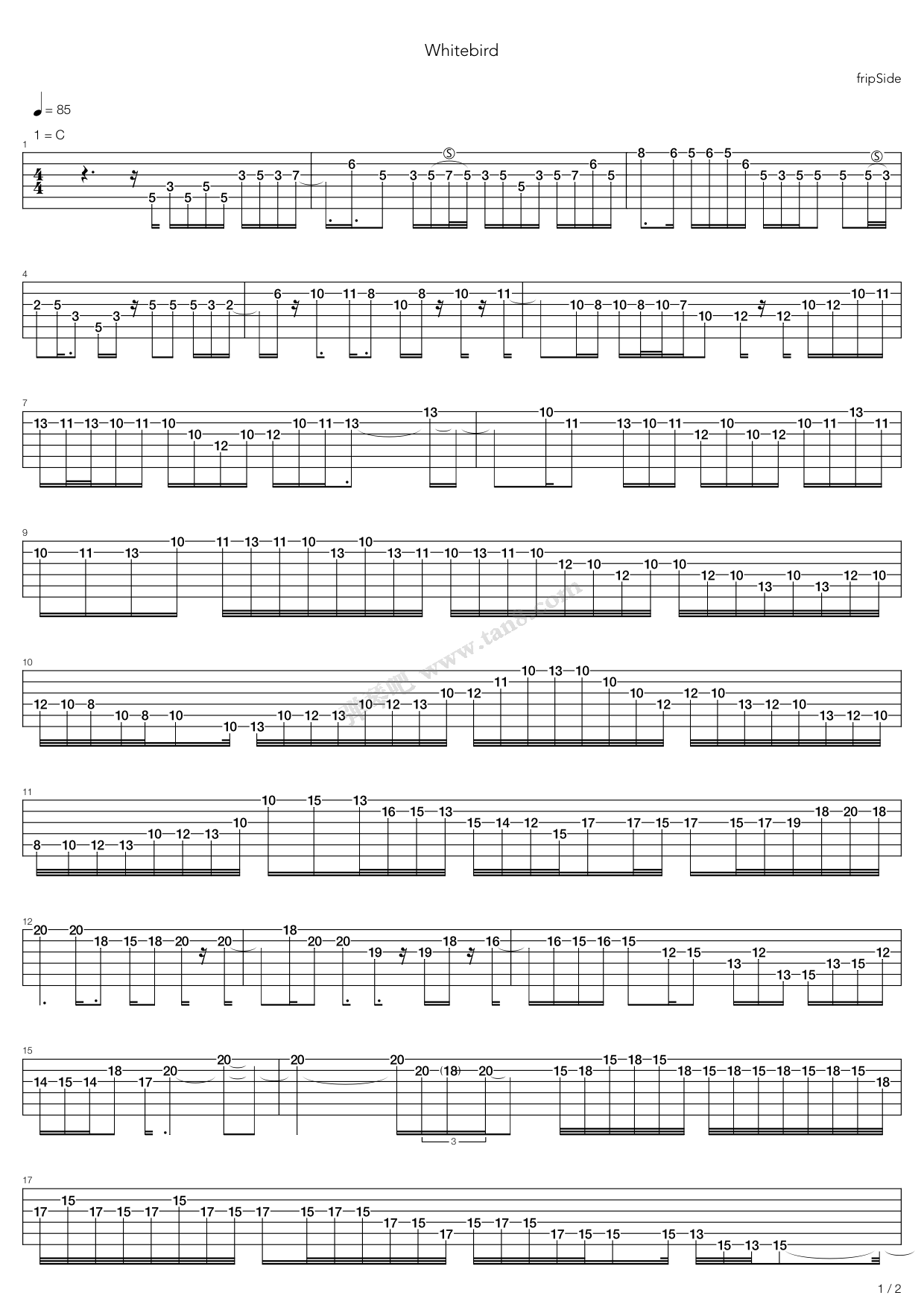 《whitebird》吉他谱-C大调音乐网