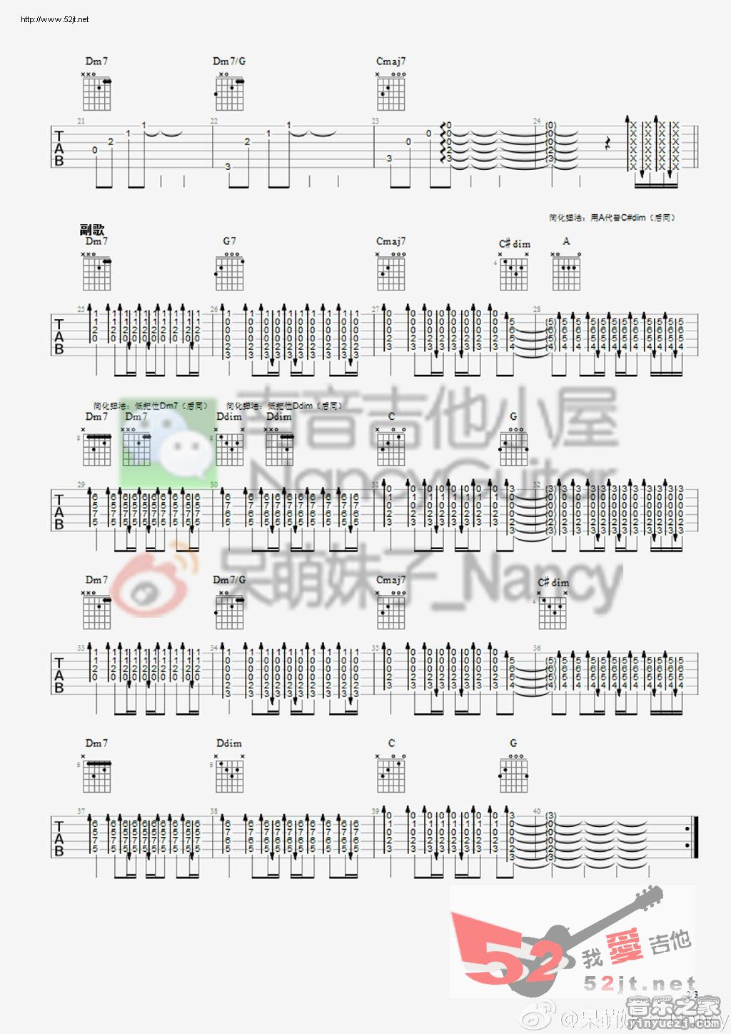 《想把我唱给你听 Nancy版吉他谱视频》吉他谱-C大调音乐网