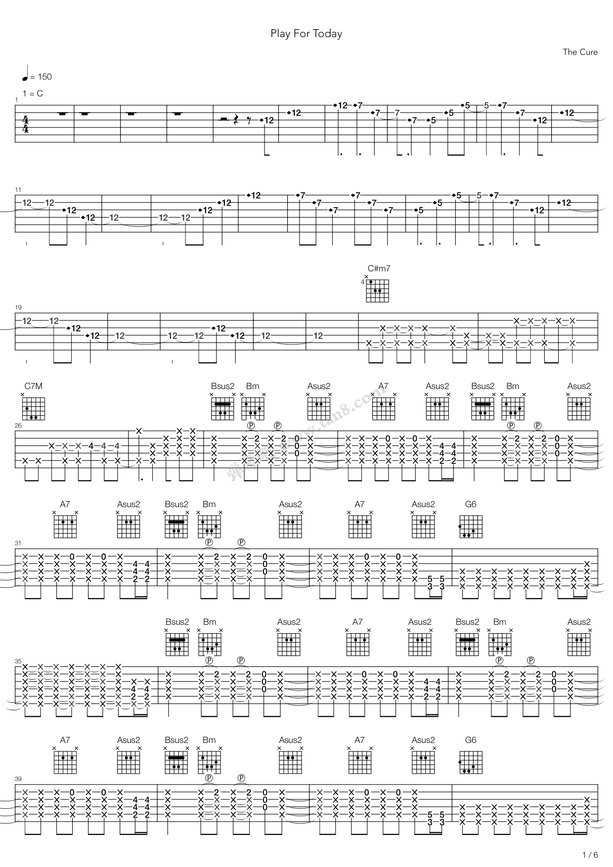 《Play For Today》吉他谱-C大调音乐网