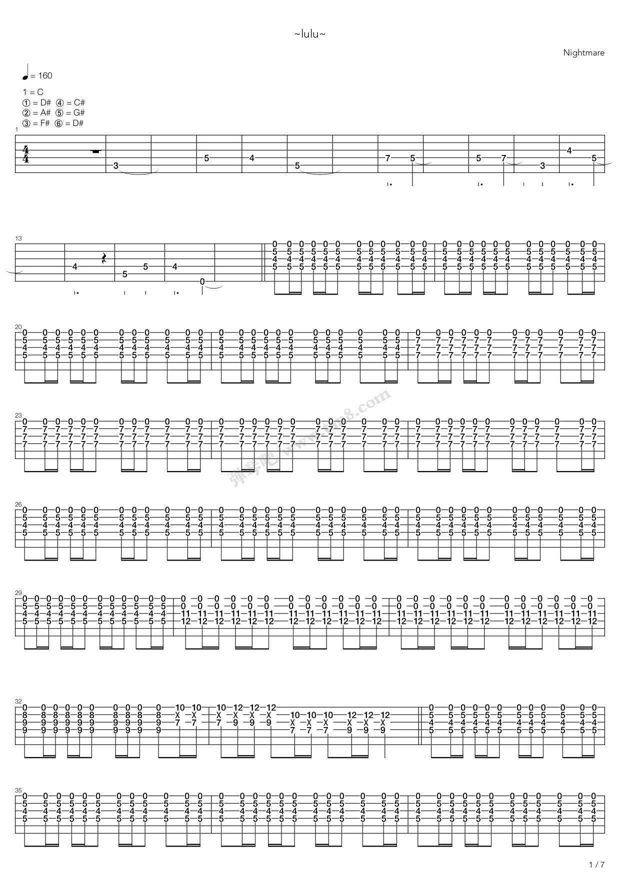 《Lulu》吉他谱-C大调音乐网
