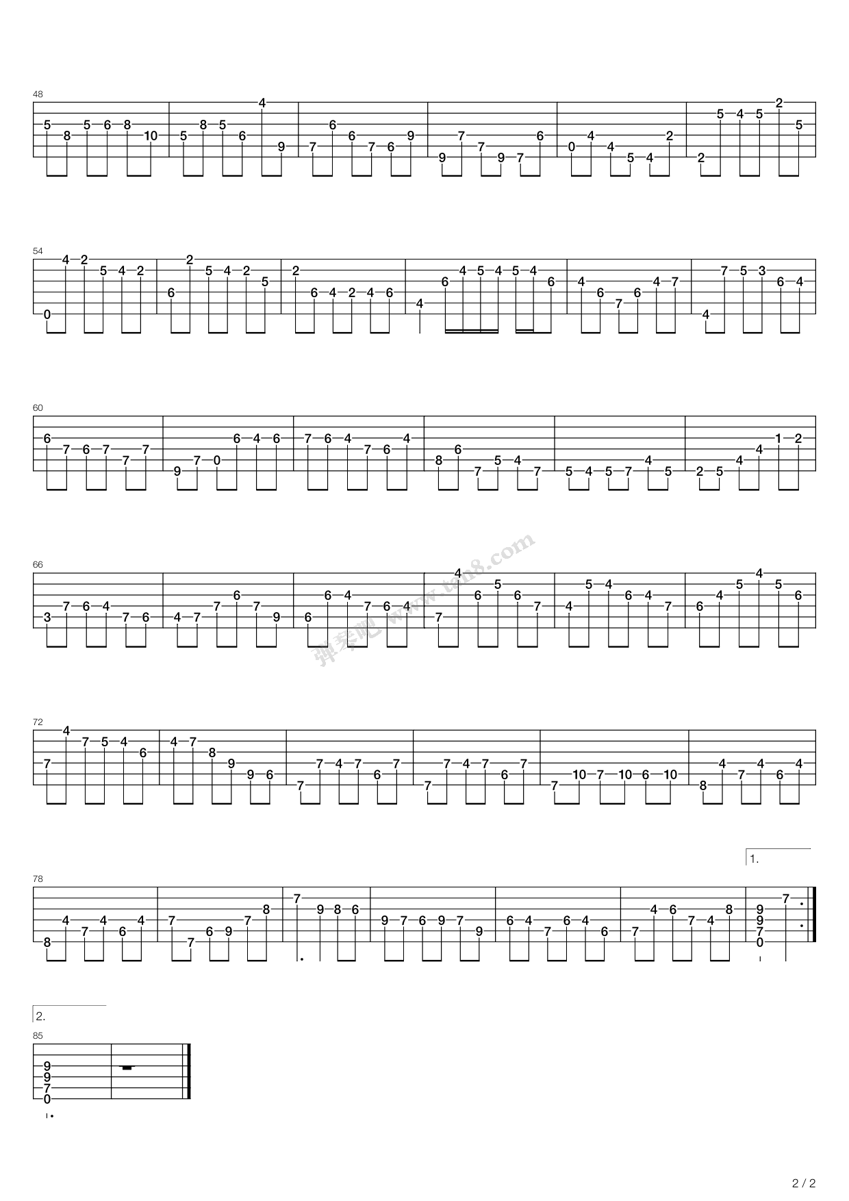 《Suite For Cello Unaccompanied No 3》吉他谱-C大调音乐网