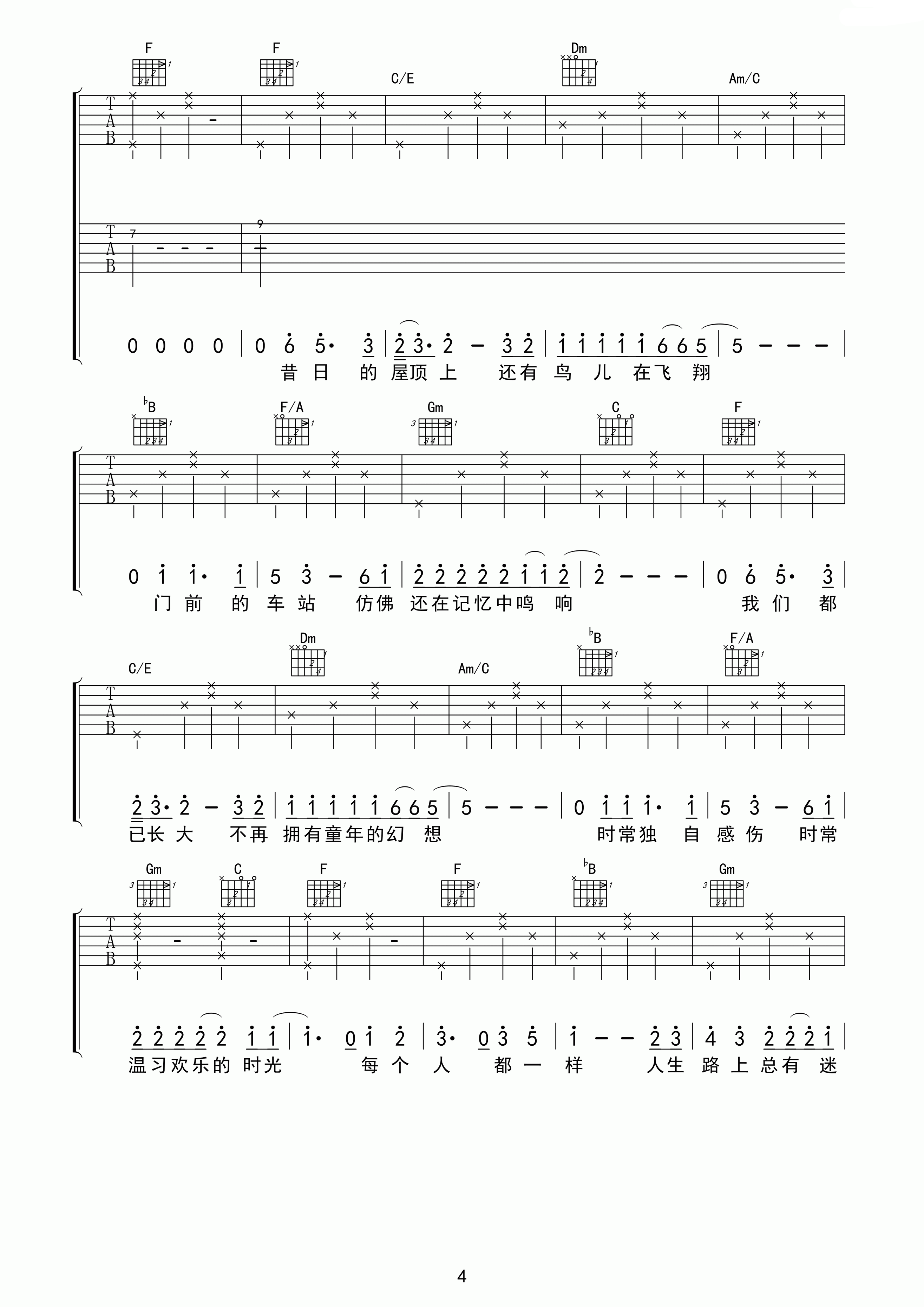 范圣霖《路上》吉他谱 电影《玩的大》主题曲-C大调音乐网