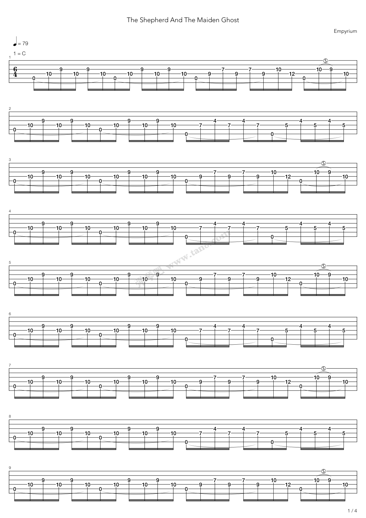 《The Shepherd And The Maiden Ghost》吉他谱-C大调音乐网