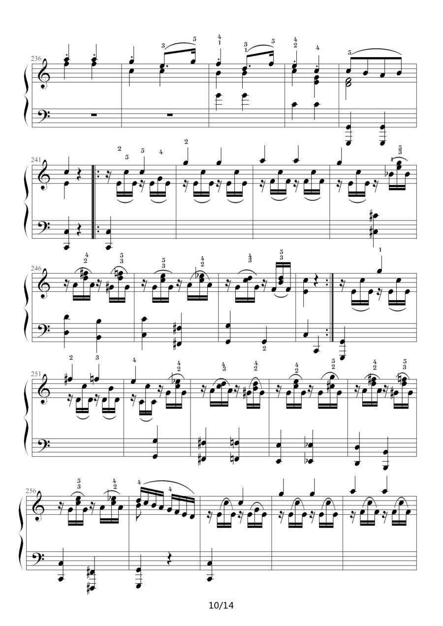 《小星星变奏曲 K.265 带指法（Mozart.莫扎特）》吉他谱-C大调音乐网