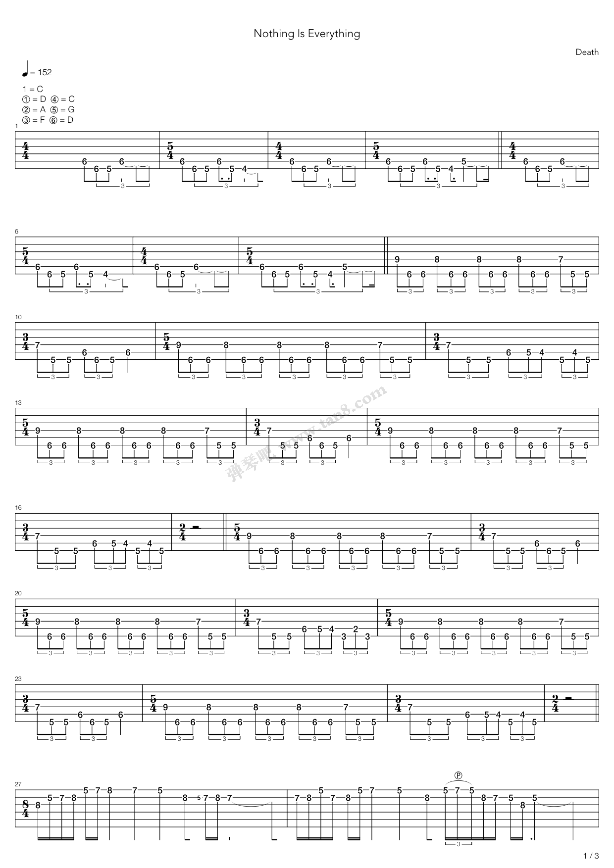 《Nothing Is Everything》吉他谱-C大调音乐网