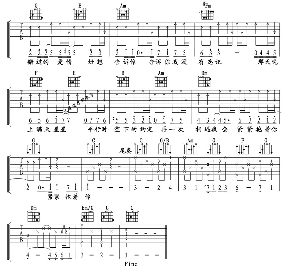 《那些年吉他谱C调版_那些年我们一起追过的女孩吉他六线谱》吉他谱-C大调音乐网