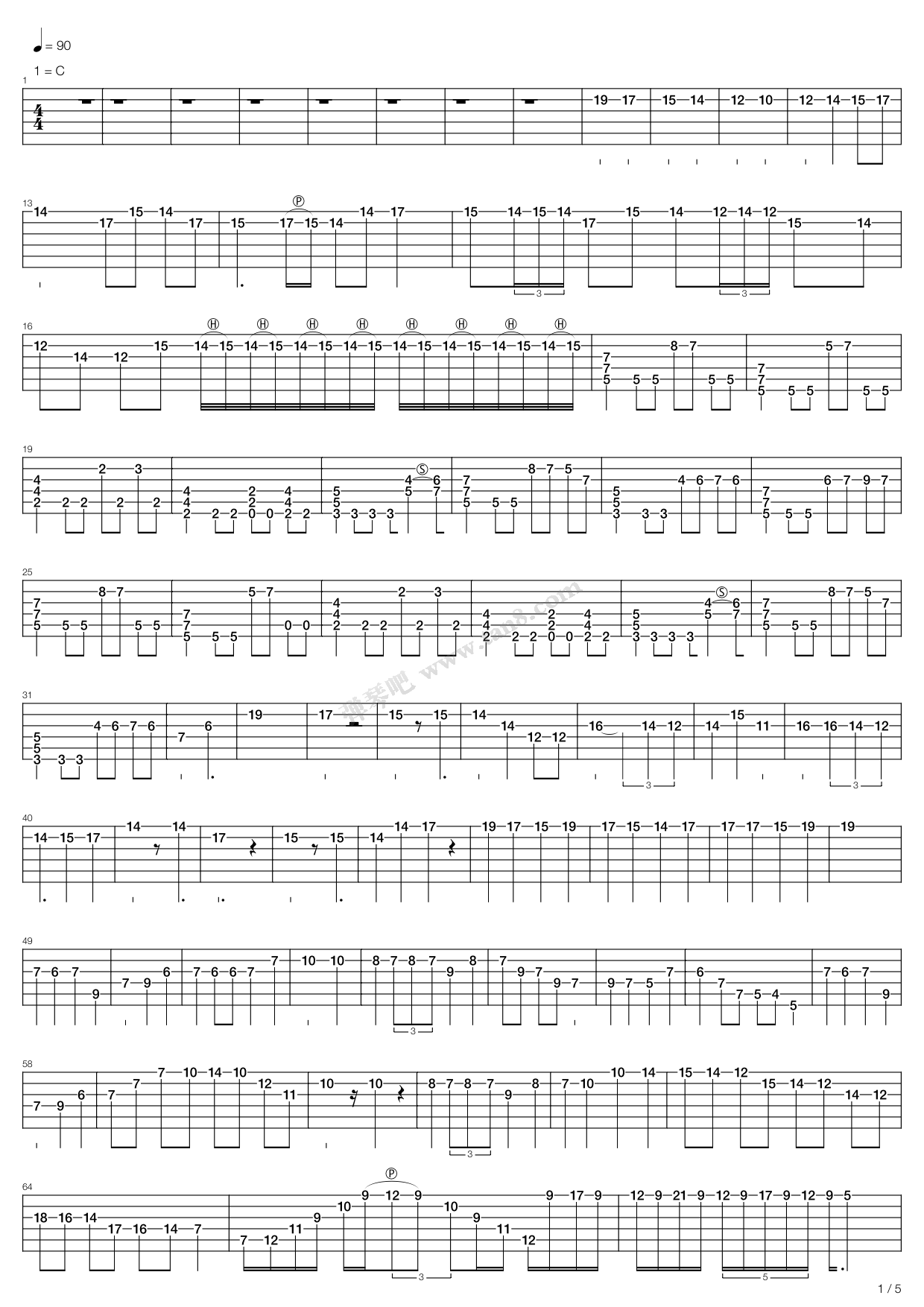 《Canon_Rock_Ver7 超级完整版》吉他谱-C大调音乐网