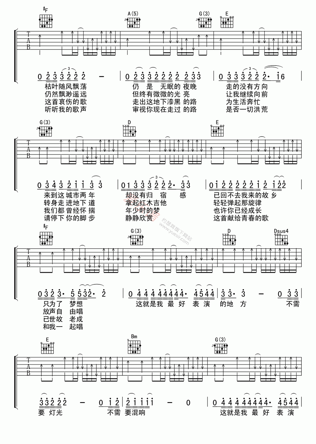 《沙建微《加州旅馆》》吉他谱-C大调音乐网