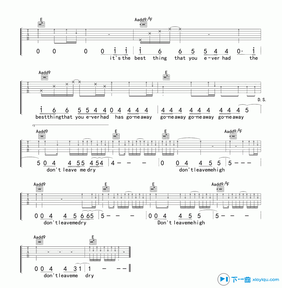 《High and Dry吉他谱E调_High and Dry吉他六线谱》吉他谱-C大调音乐网