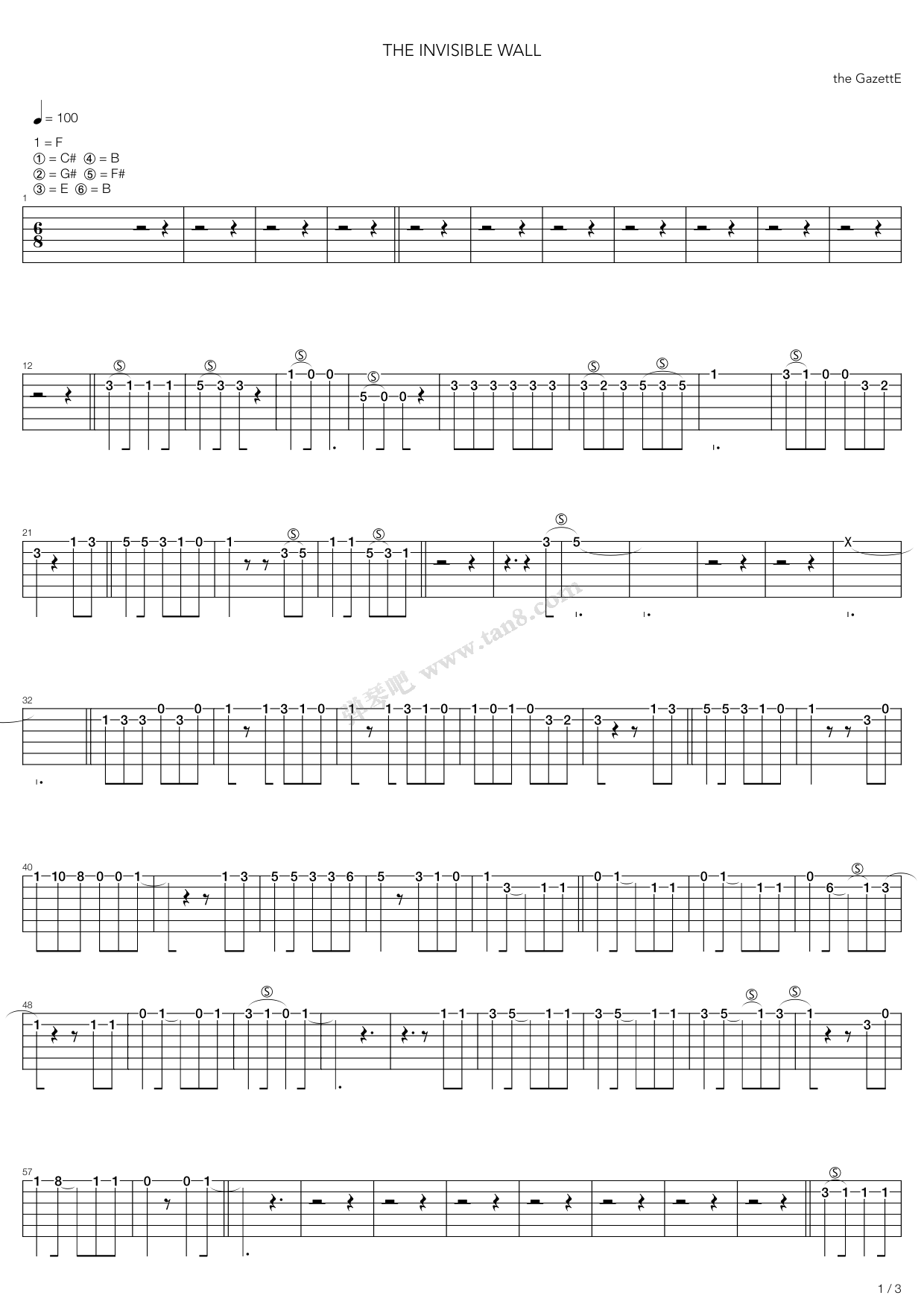 《The Invisible Wall》吉他谱-C大调音乐网