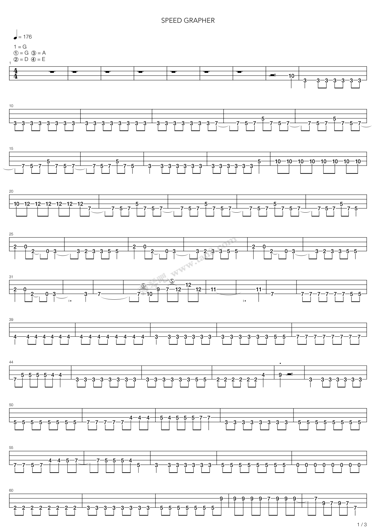 《SPEED GRAPHER》吉他谱-C大调音乐网