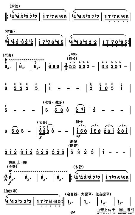 《盼东方出红日-现代舞剧《白毛女》第四场(简谱)》吉他谱-C大调音乐网