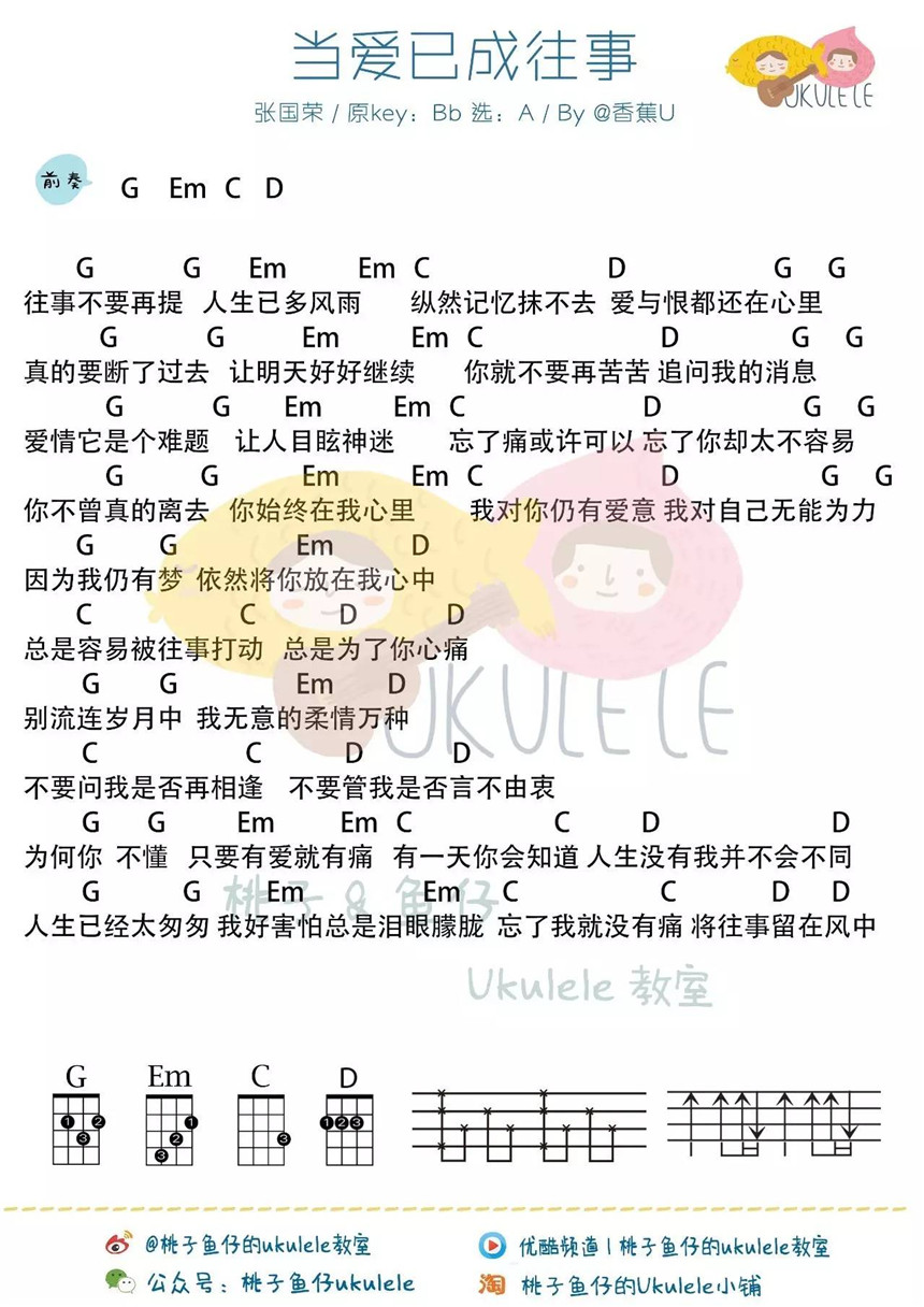张国荣丨尤克里里曲谱辑-C大调音乐网