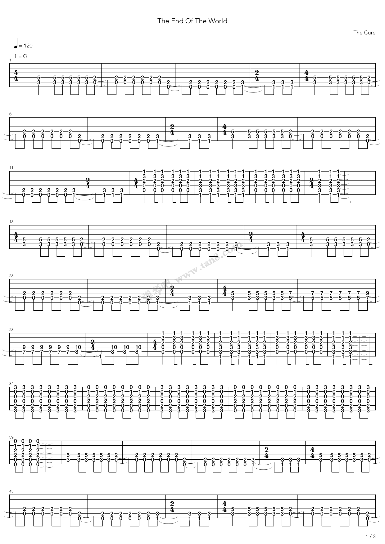 《The End Of The World》吉他谱-C大调音乐网