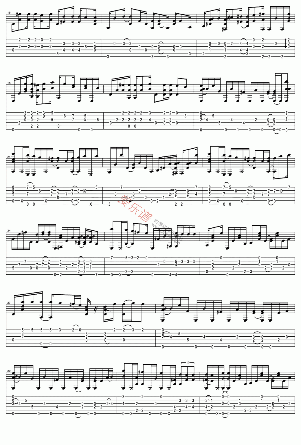 《卢家宏《Casablanca(卡萨布兰卡)》》吉他谱-C大调音乐网