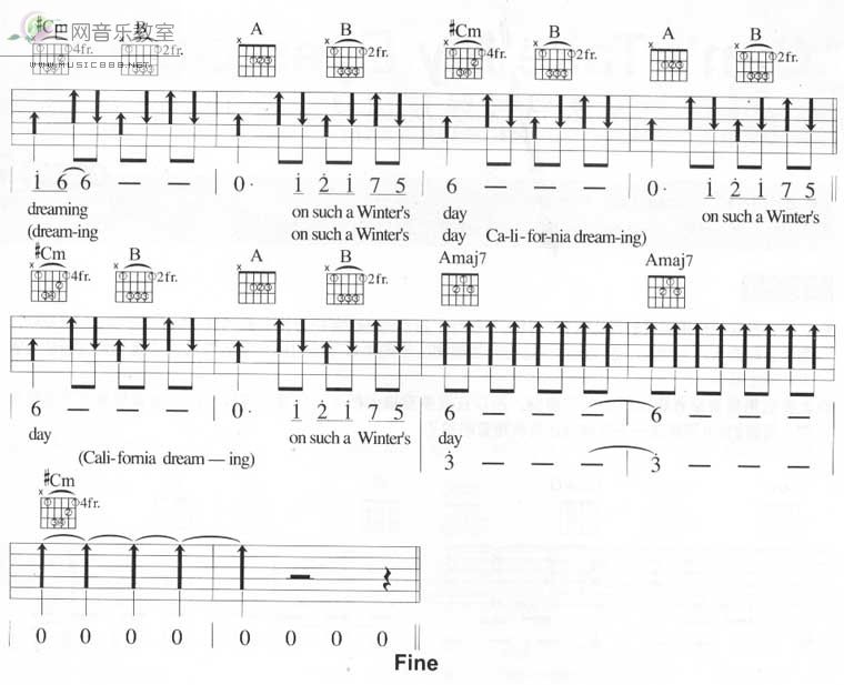 《California Dreaming 加州之梦(吉他谱)》吉他谱-C大调音乐网