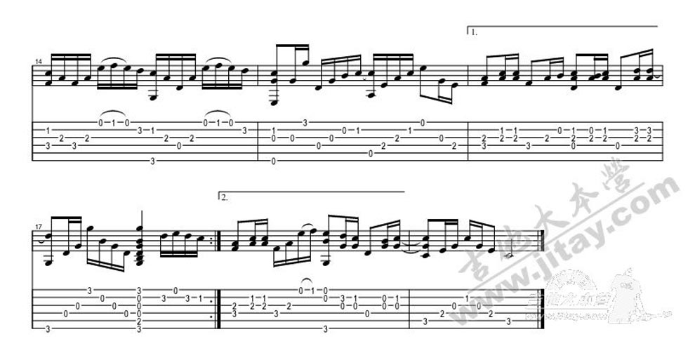 《修炼爱情 指弹-俊杰吉-吉他图谱》吉他谱-C大调音乐网