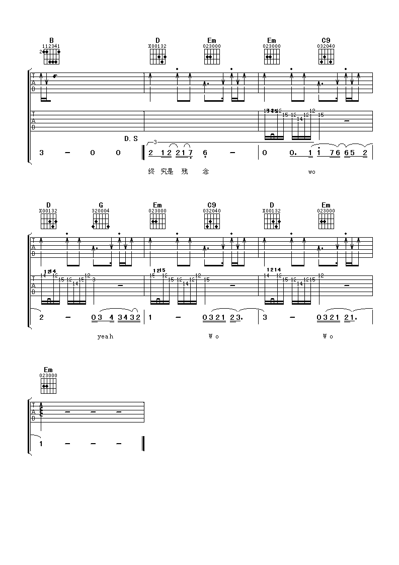 任贤齐 风云决吉他谱-C大调音乐网