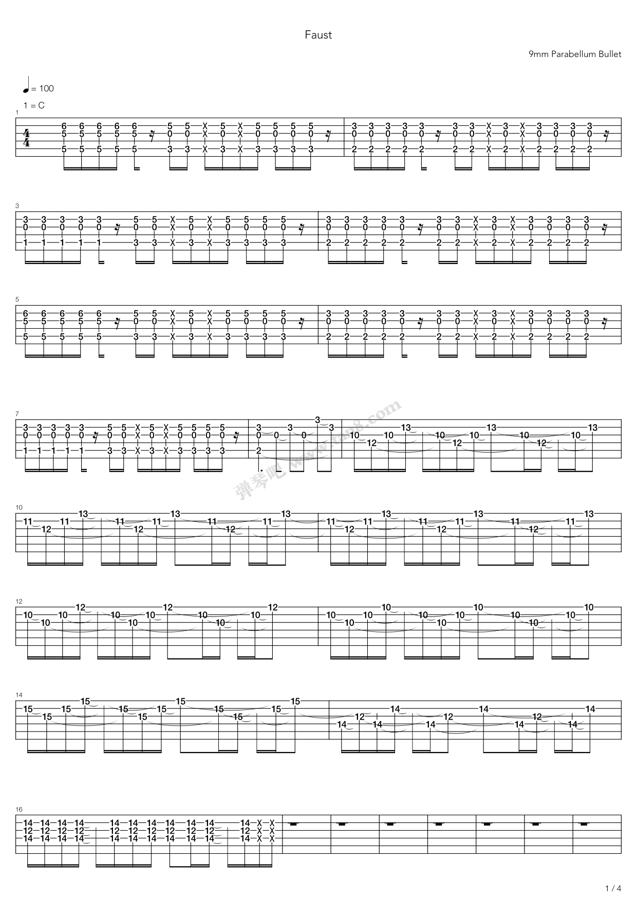 《Faust》吉他谱-C大调音乐网