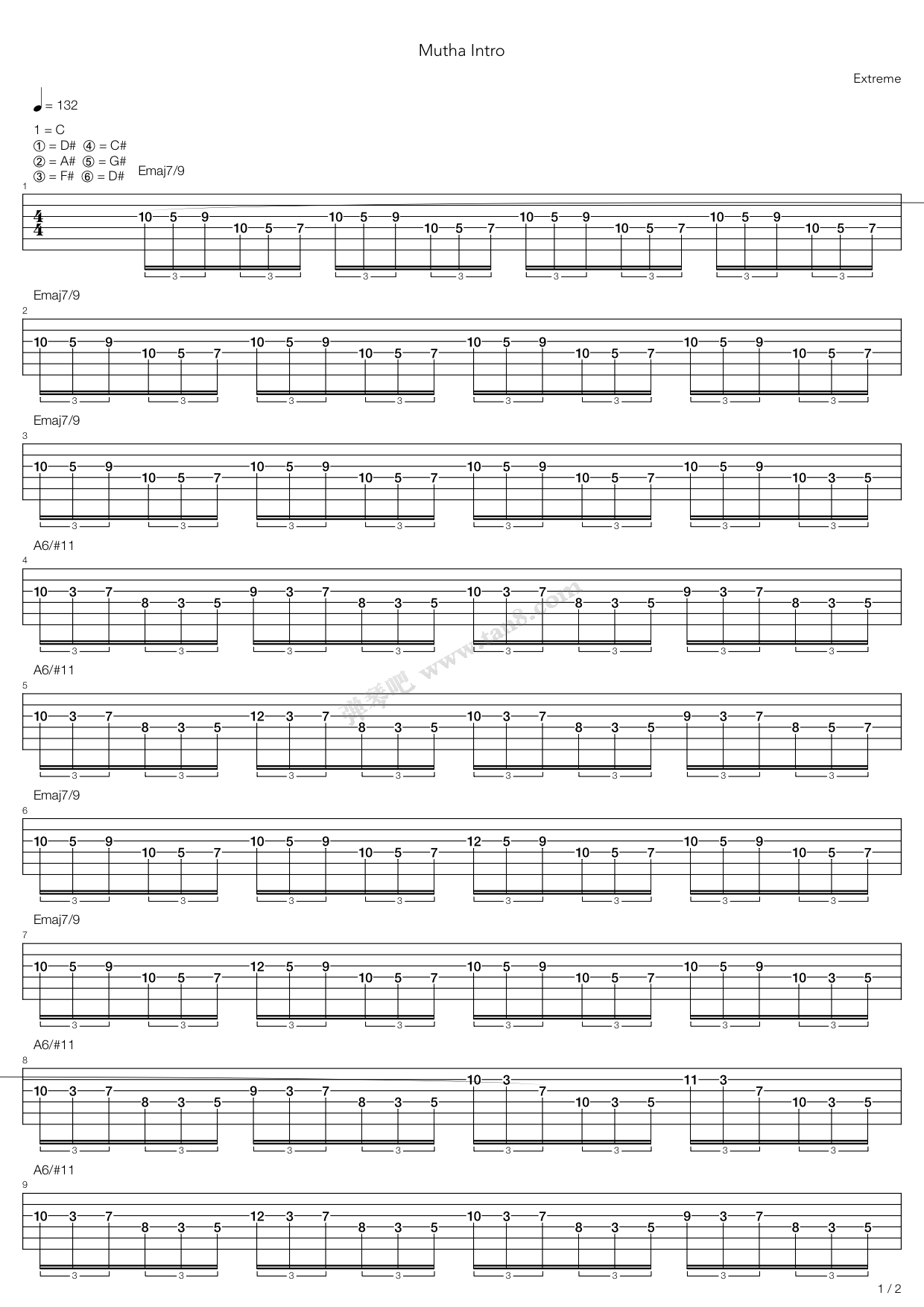 《Mutha》吉他谱-C大调音乐网