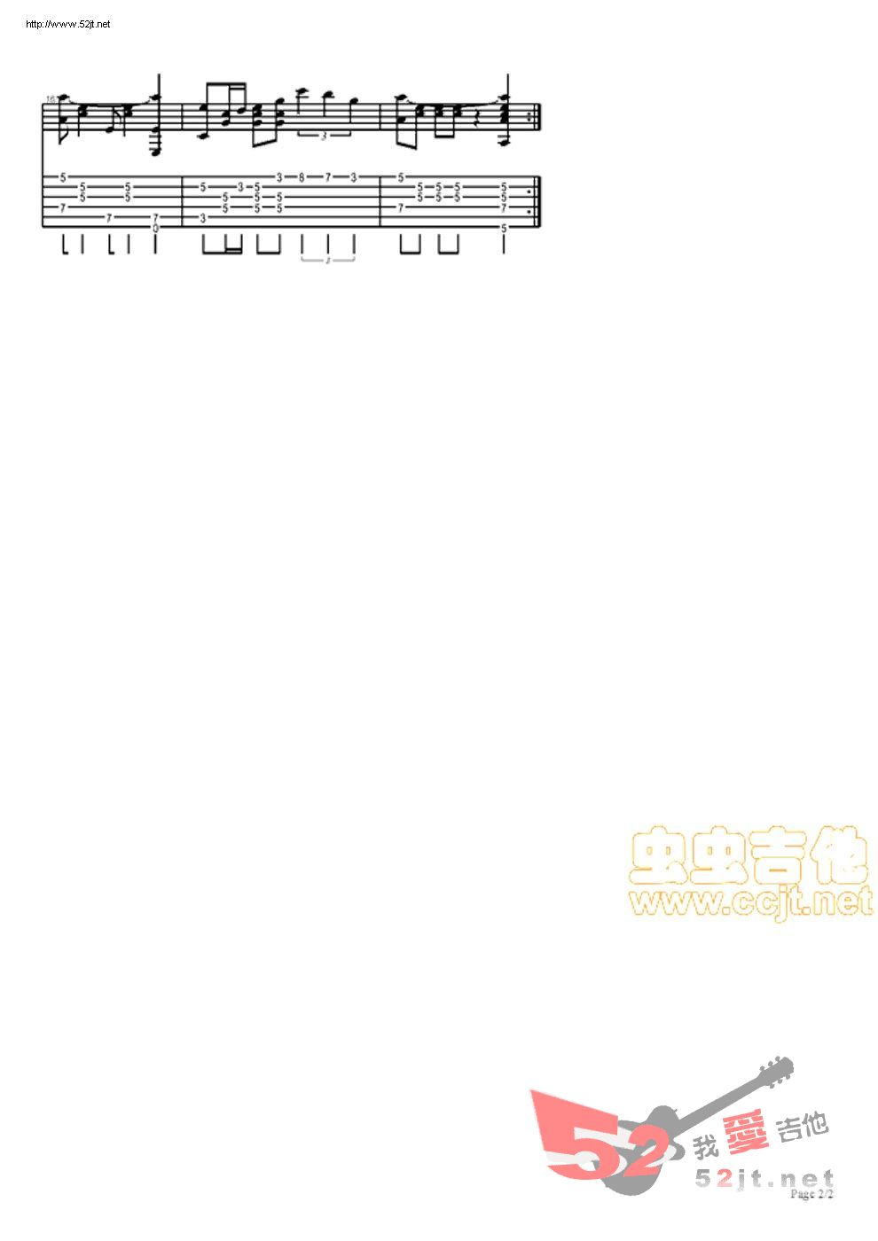 《欢乐斗地主音乐三吉他谱 游戏六线图谱》吉他谱-C大调音乐网