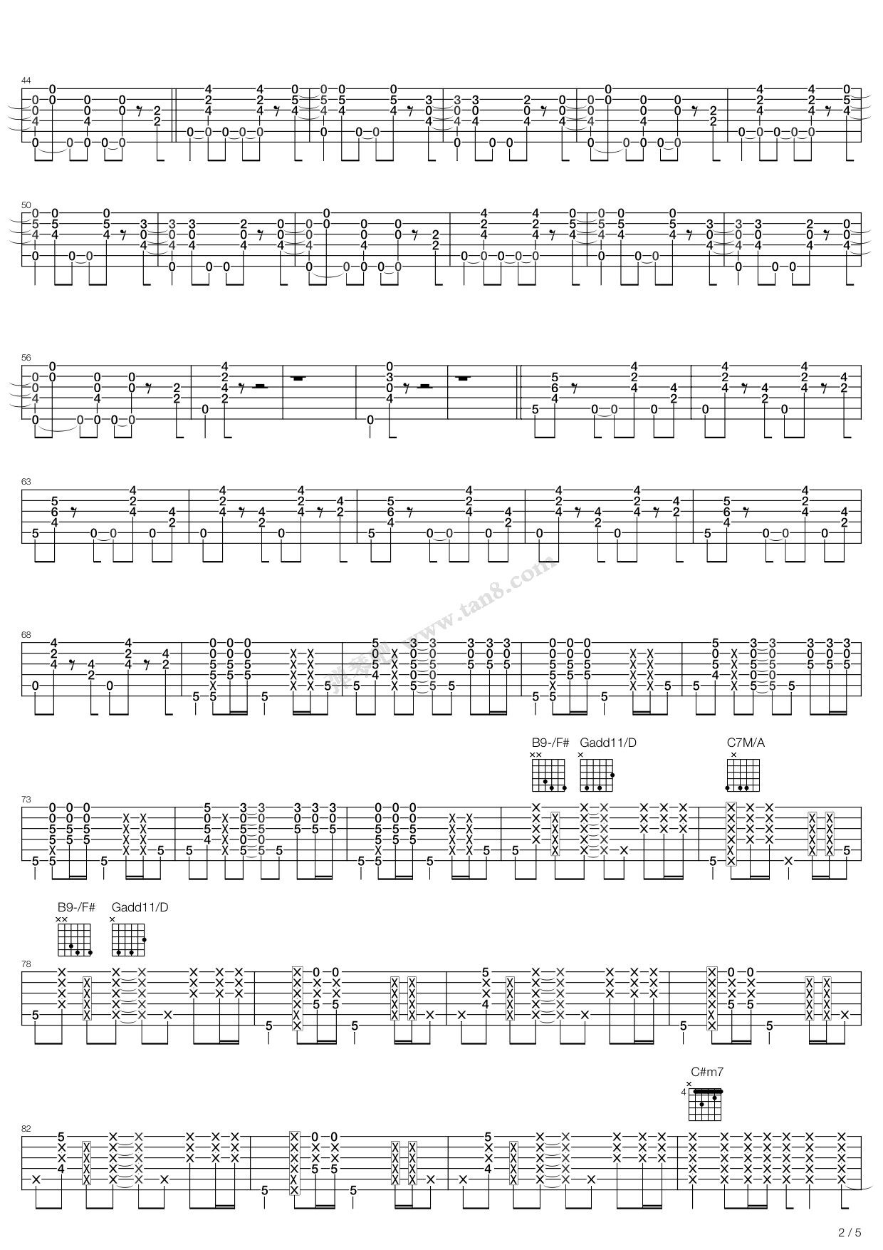 《83》吉他谱-C大调音乐网