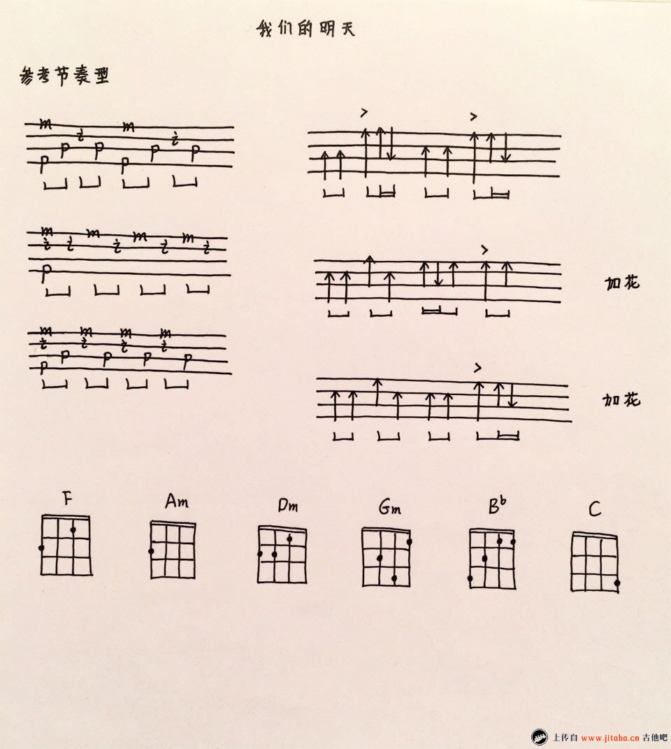 《我们的明天ukulele谱_鹿晗_尤克里里谱_四线图谱》吉他谱-C大调音乐网