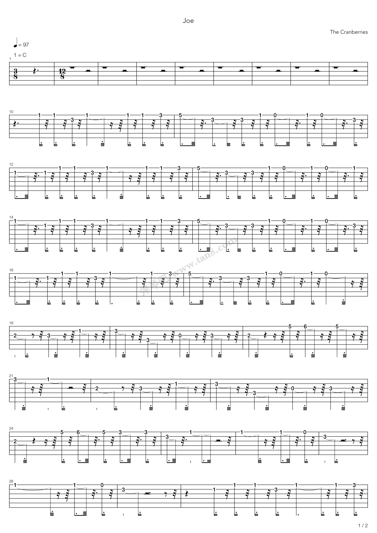 《Joe》吉他谱-C大调音乐网