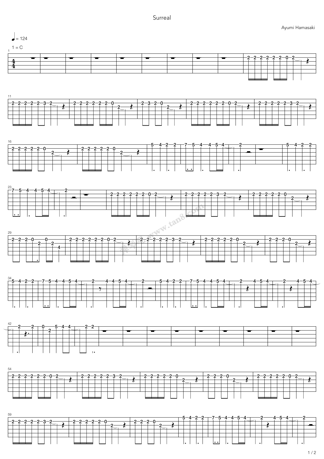《Surreal》吉他谱-C大调音乐网