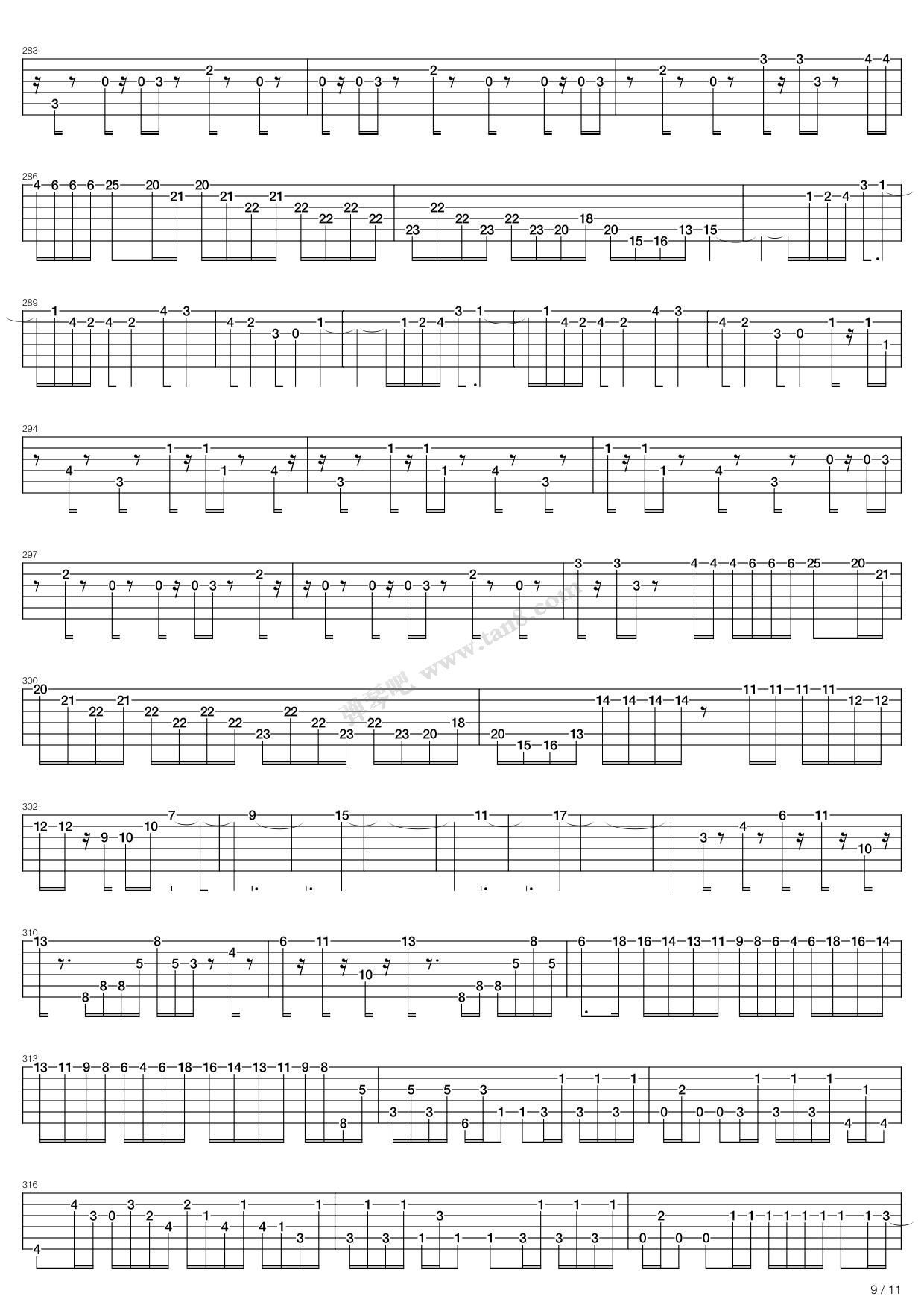 《魂斗罗》吉他谱-C大调音乐网