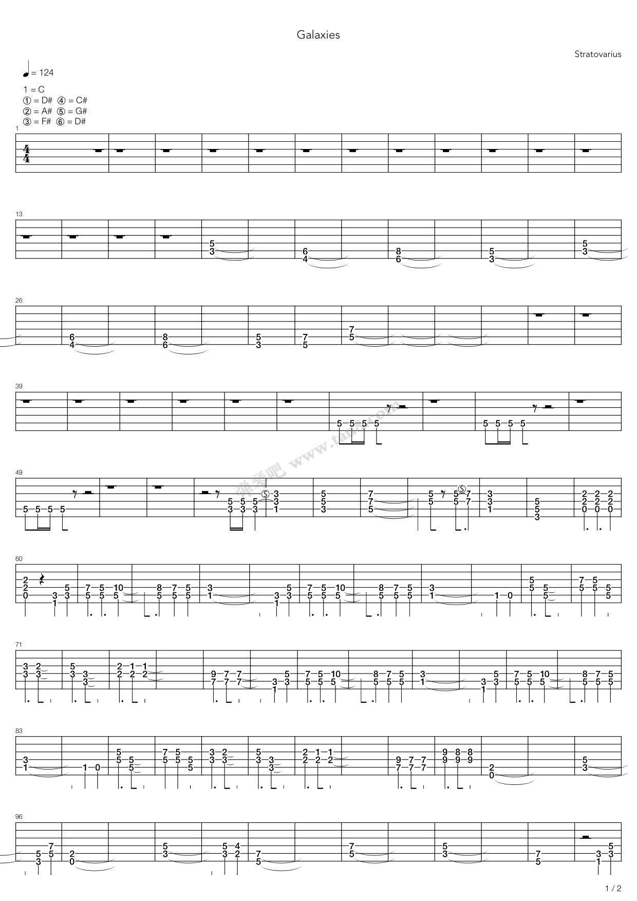 《Galaxies》吉他谱-C大调音乐网