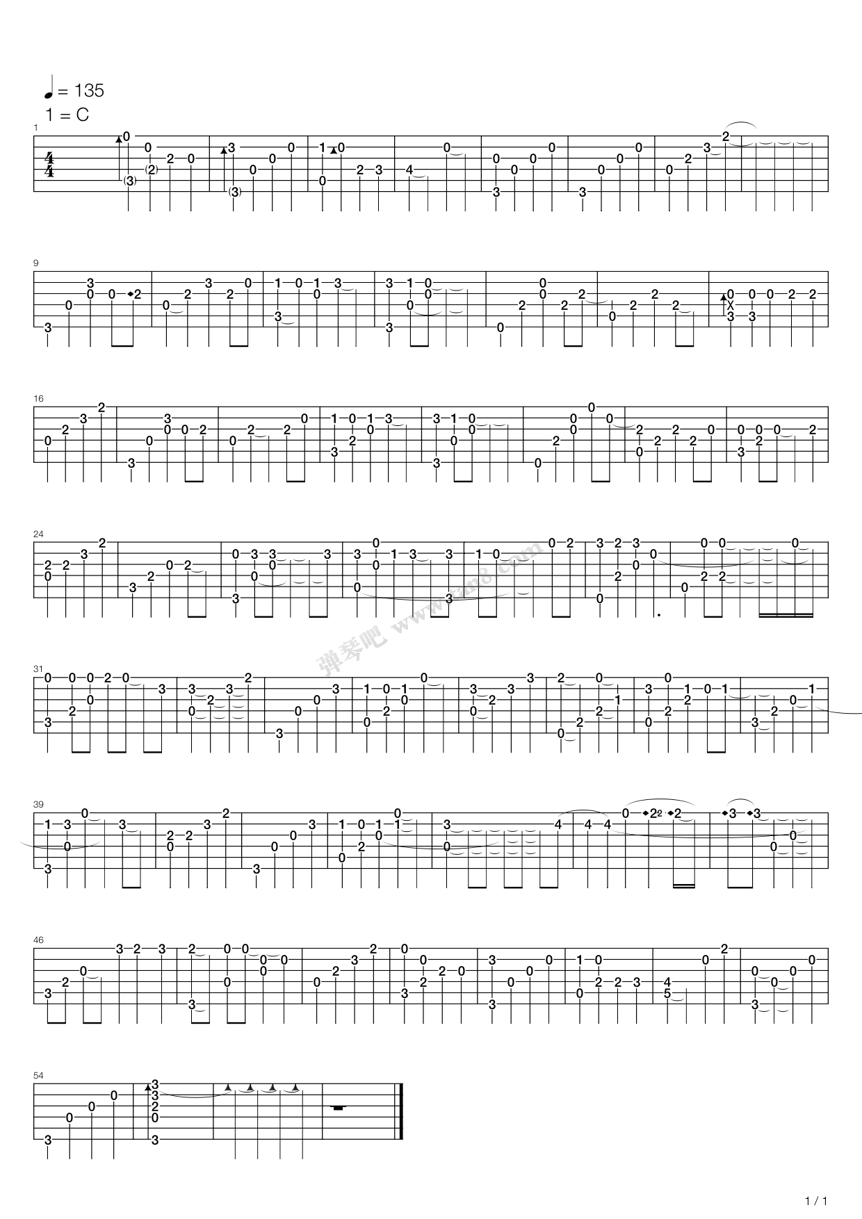 《我的野蛮女友 - I believe》吉他谱-C大调音乐网