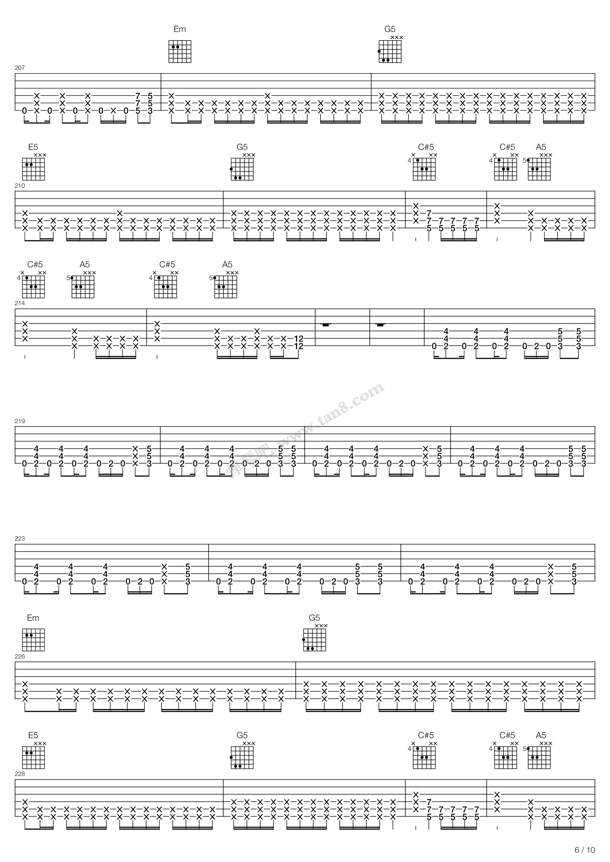 《Beyond-开场曲（我是愤怒＋罪＋困兽斗）》吉他谱-C大调音乐网