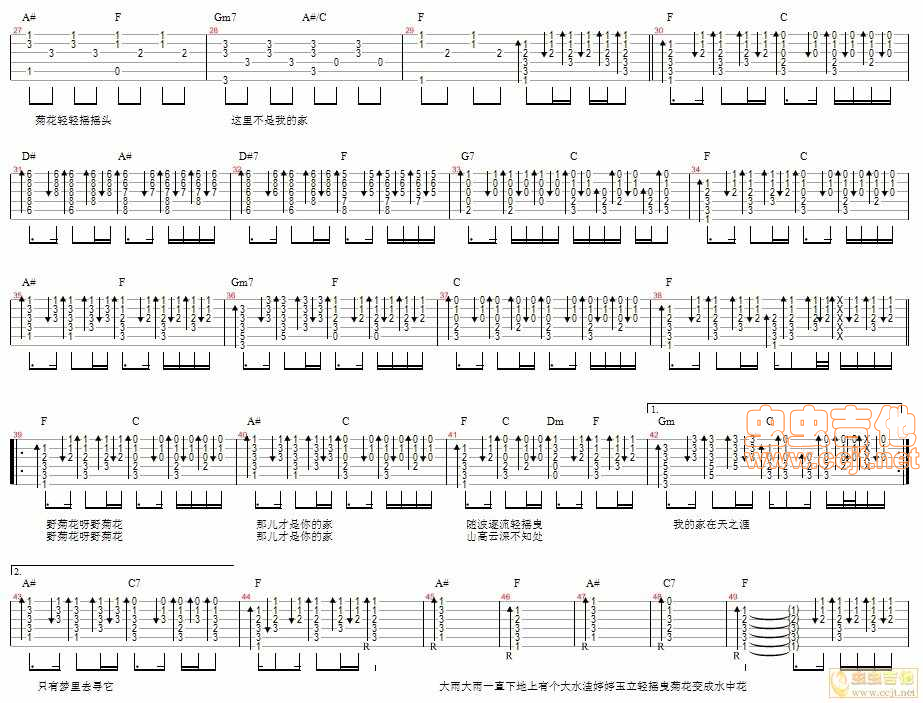 《野菊花—林志颖》吉他谱-C大调音乐网