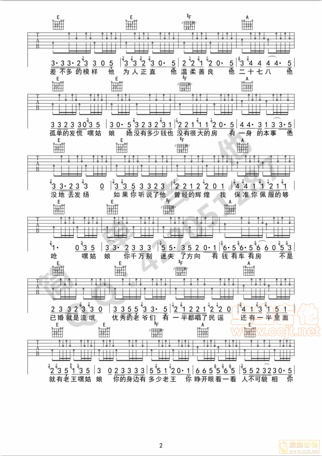 《悲了伤的老王-宋冬野（完美弹唱）简单吉他》吉他谱-C大调音乐网