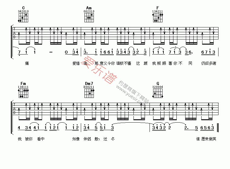 《孙耀威《思前恋后》》吉他谱-C大调音乐网