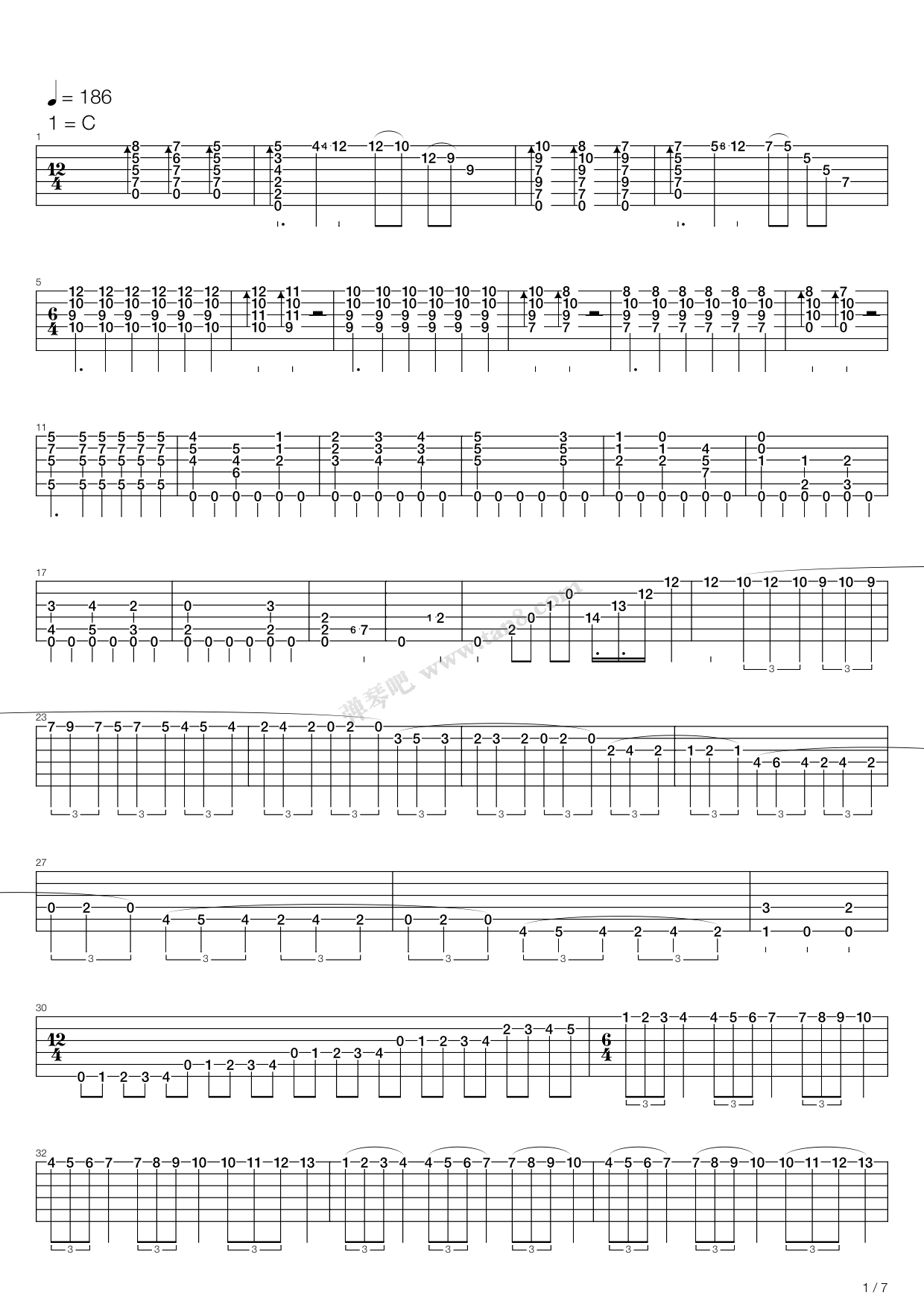 《大霍塔舞曲》吉他谱-C大调音乐网