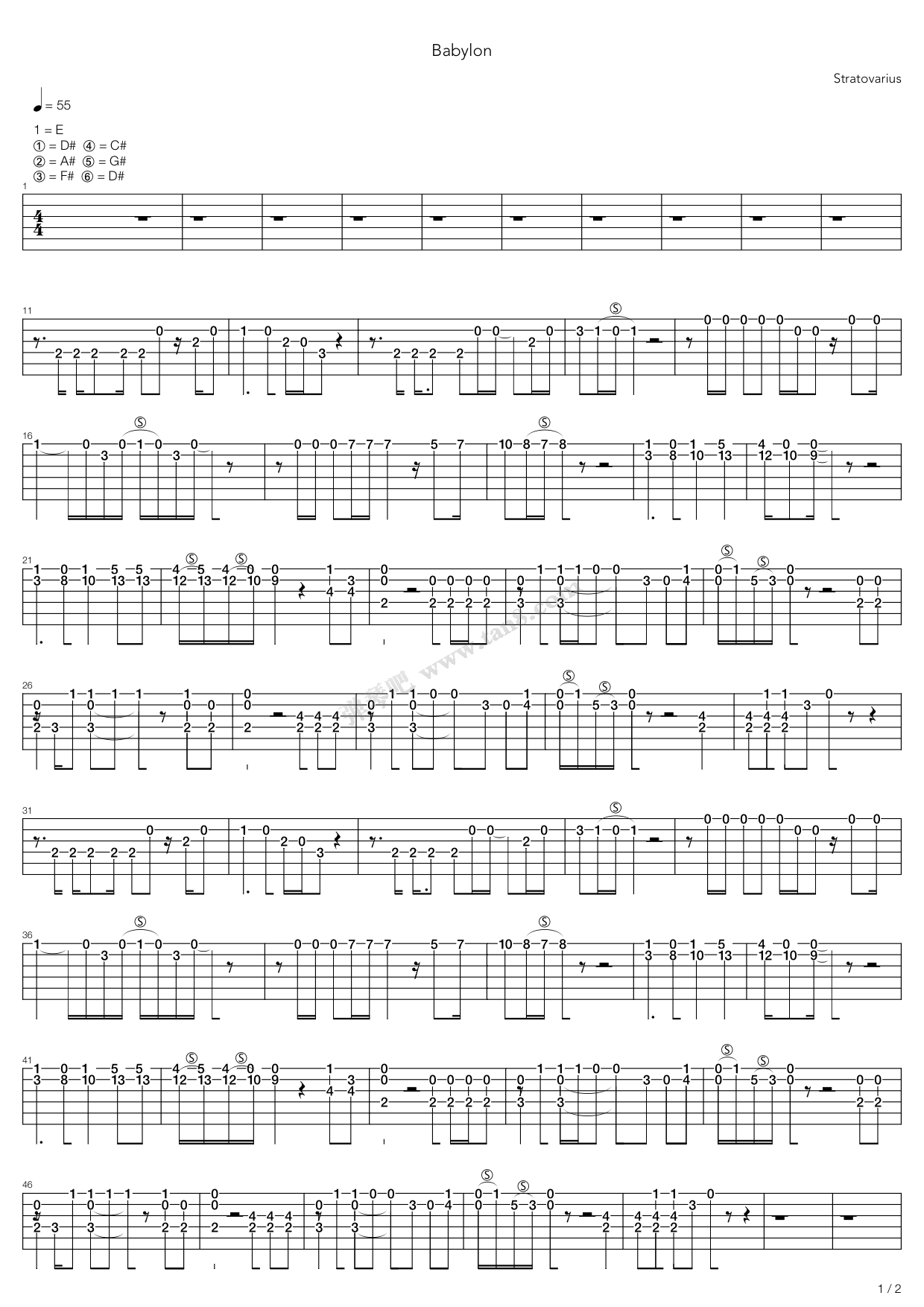 《Babylon》吉他谱-C大调音乐网