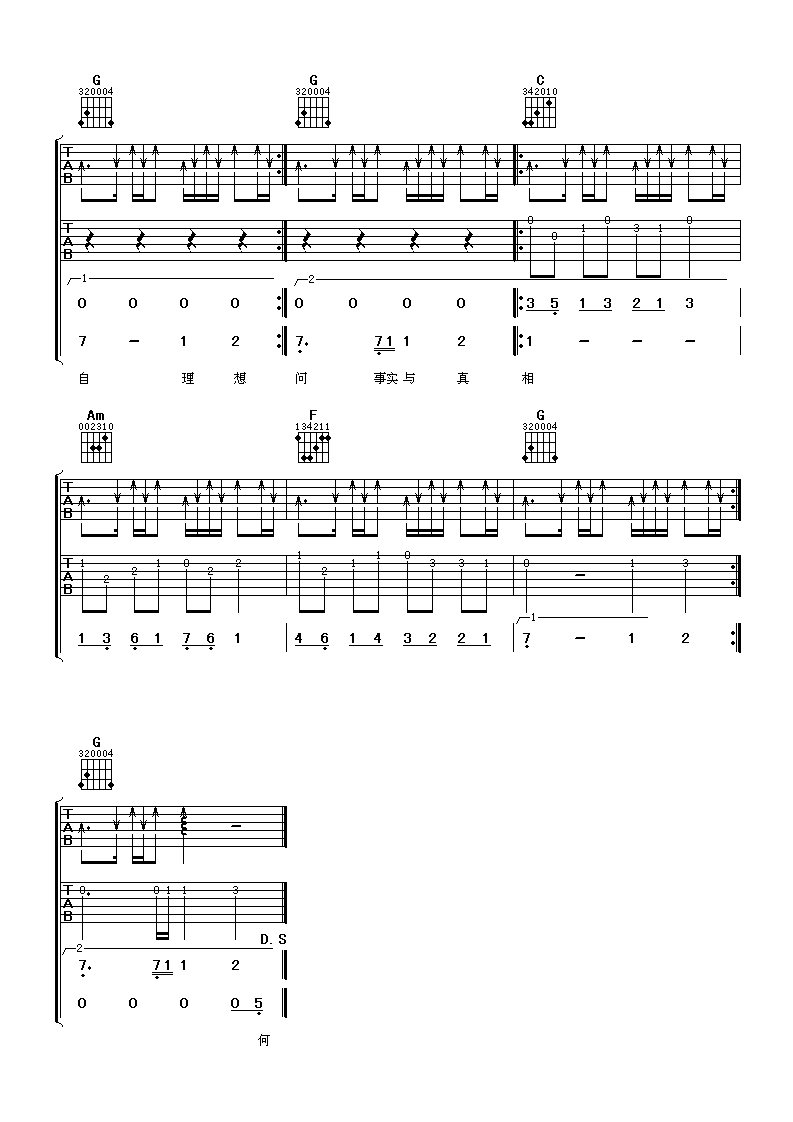 黎瑞恩 一个人有一个梦想吉他谱-C大调音乐网