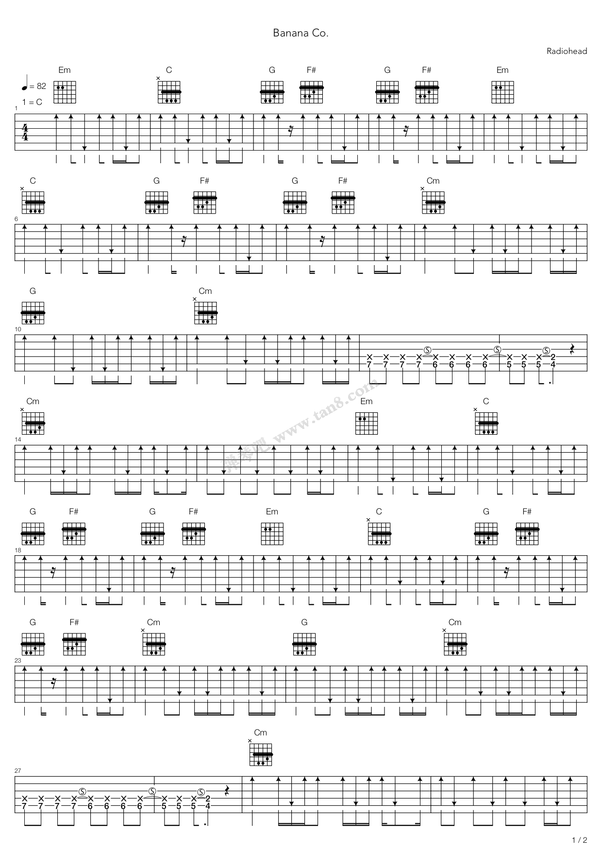 《Banana Co》吉他谱-C大调音乐网