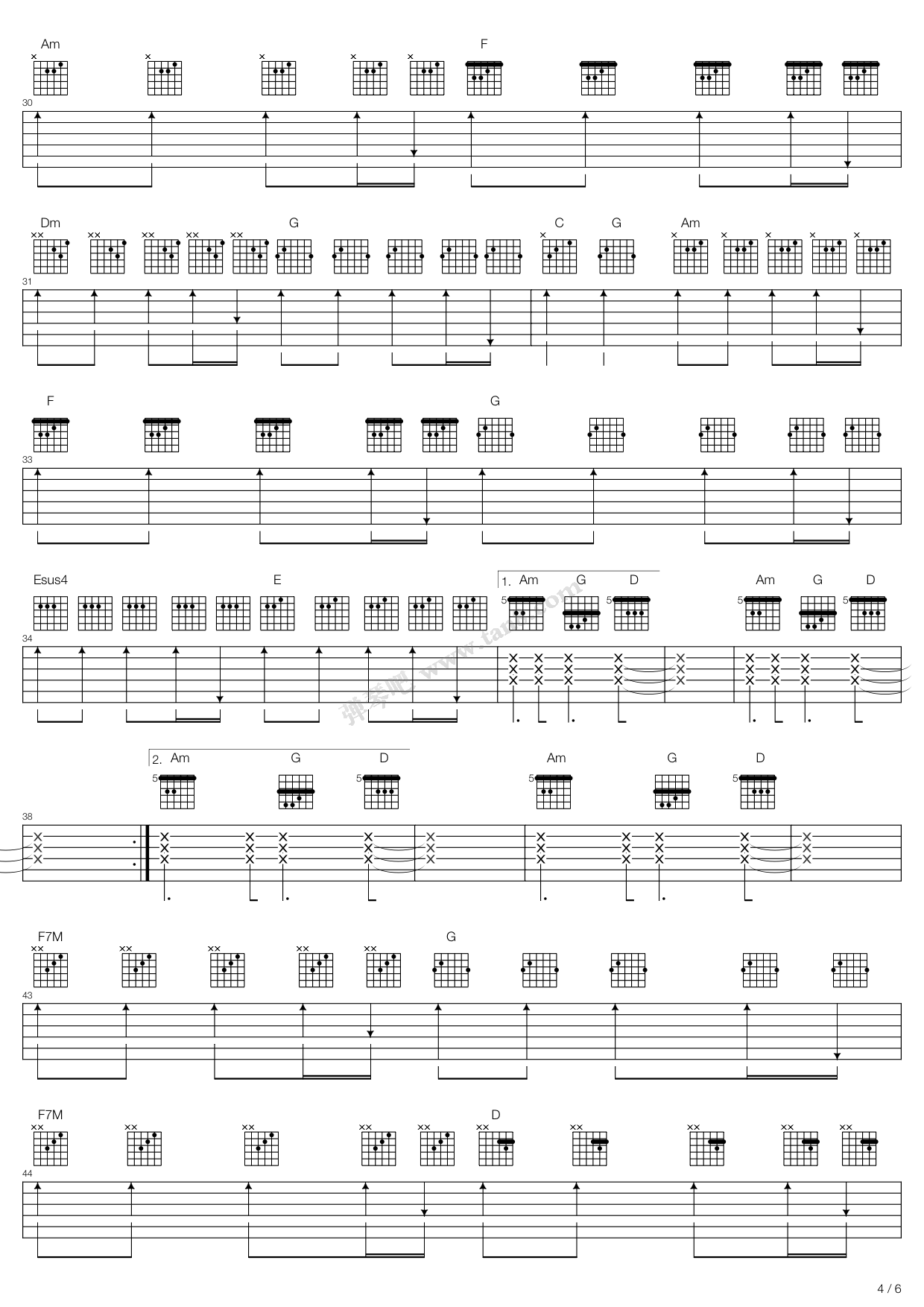 《长城》吉他谱-C大调音乐网