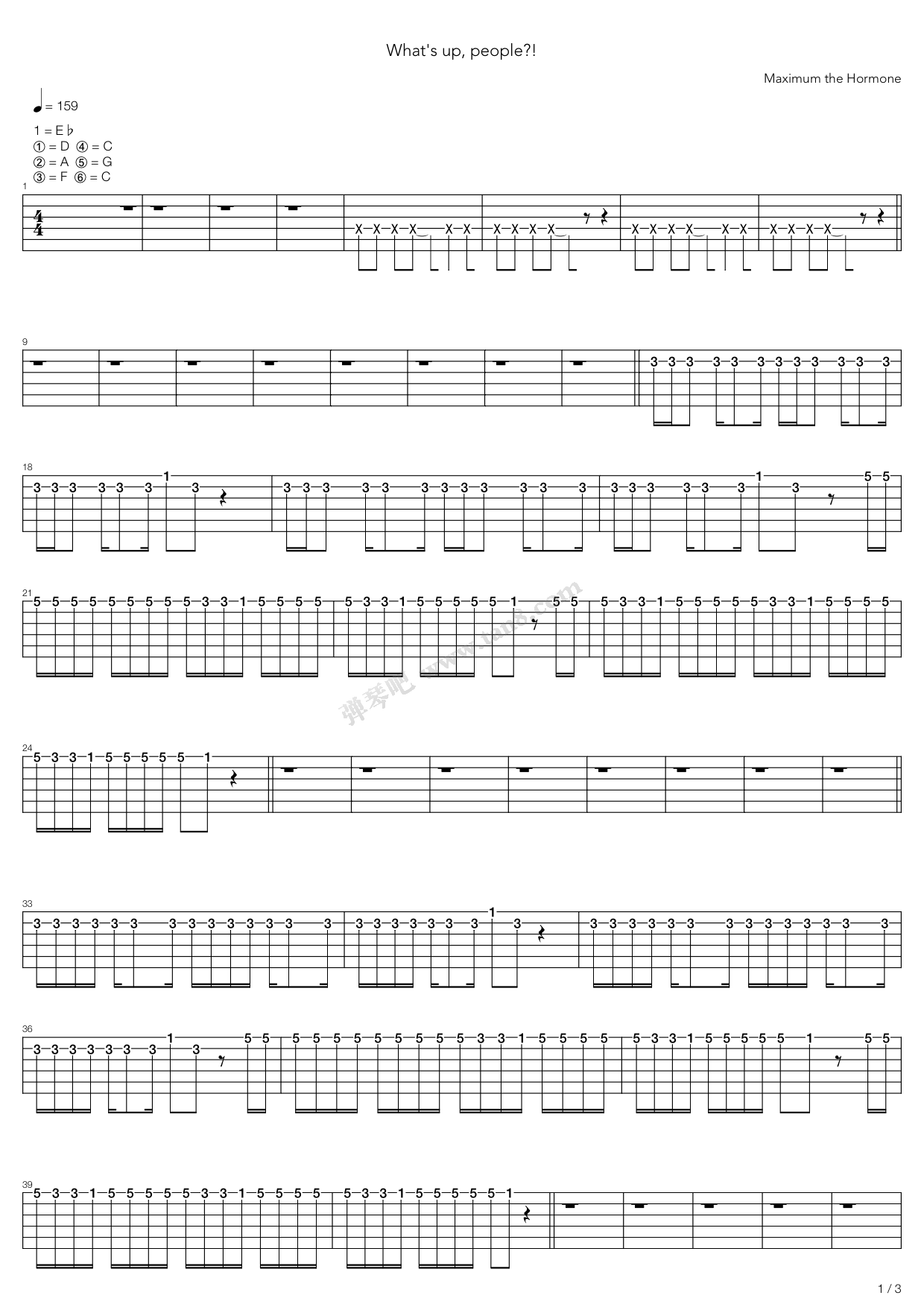 《Whats Up People》吉他谱-C大调音乐网