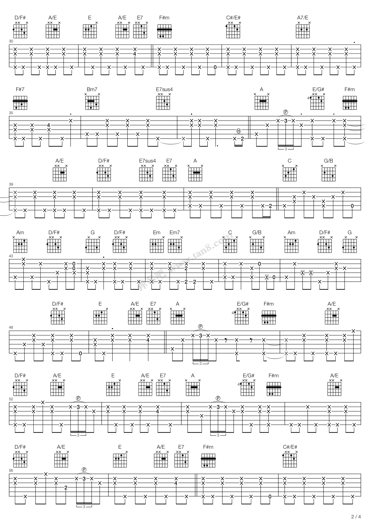 《Tears In Heaven》吉他谱-C大调音乐网