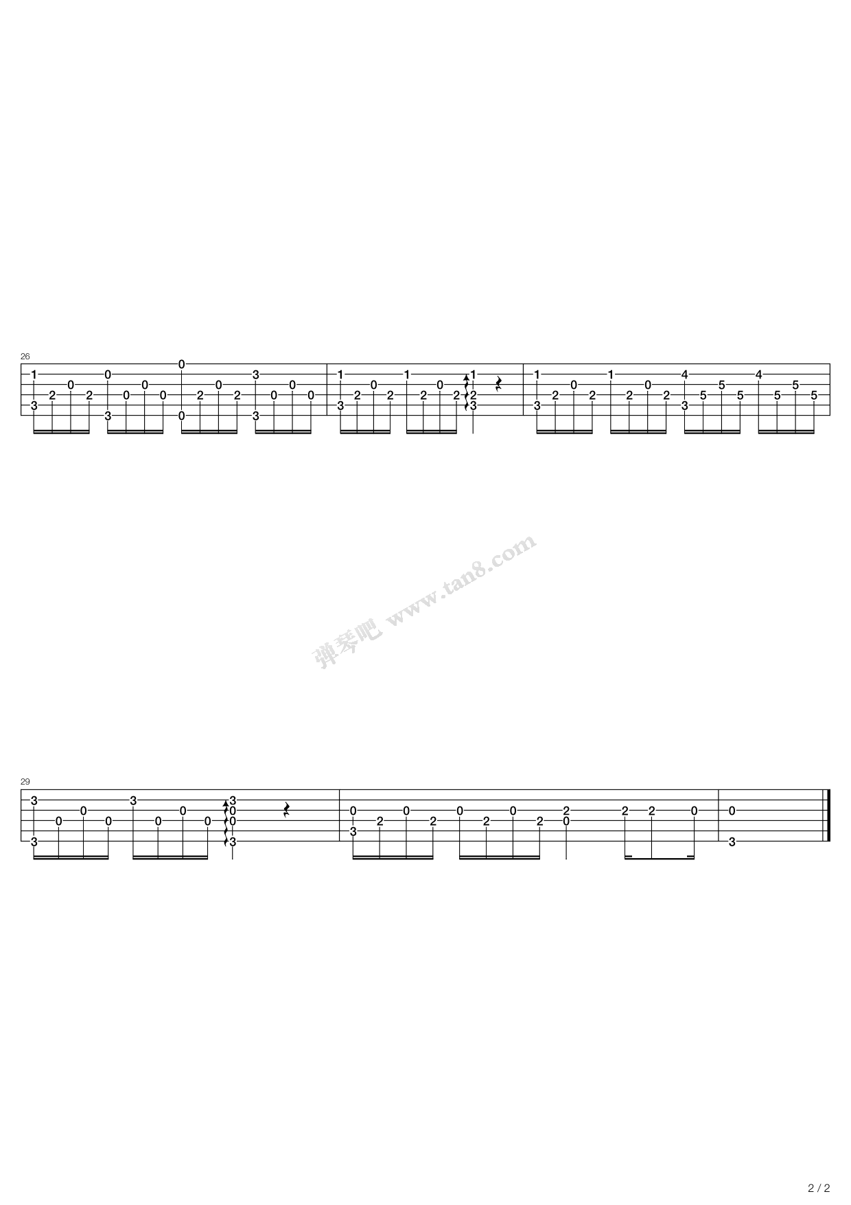 《if you 原key弹唱谱夹6品》吉他谱-C大调音乐网