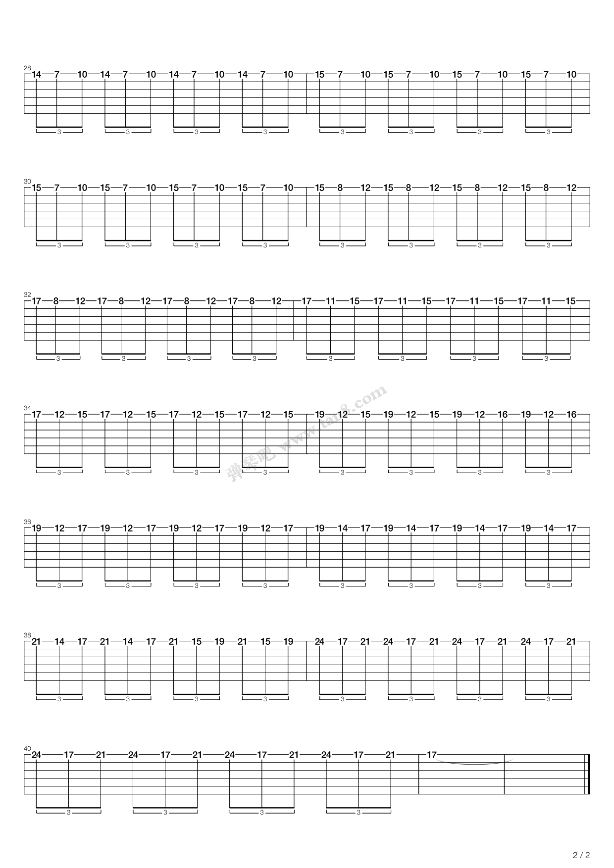 《点弦练习 - my tapping exercise》吉他谱-C大调音乐网