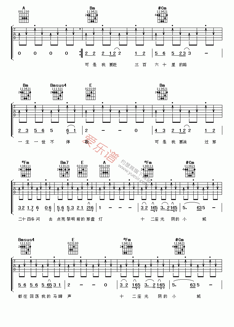 《林依轮《十二座光阴的小城》》吉他谱-C大调音乐网