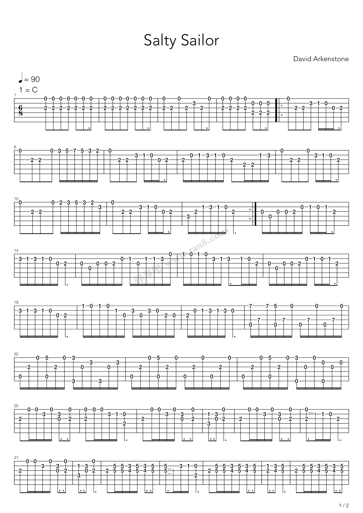 《World of Warcraft(魔兽世界) - Salty Sailor》吉他谱-C大调音乐网