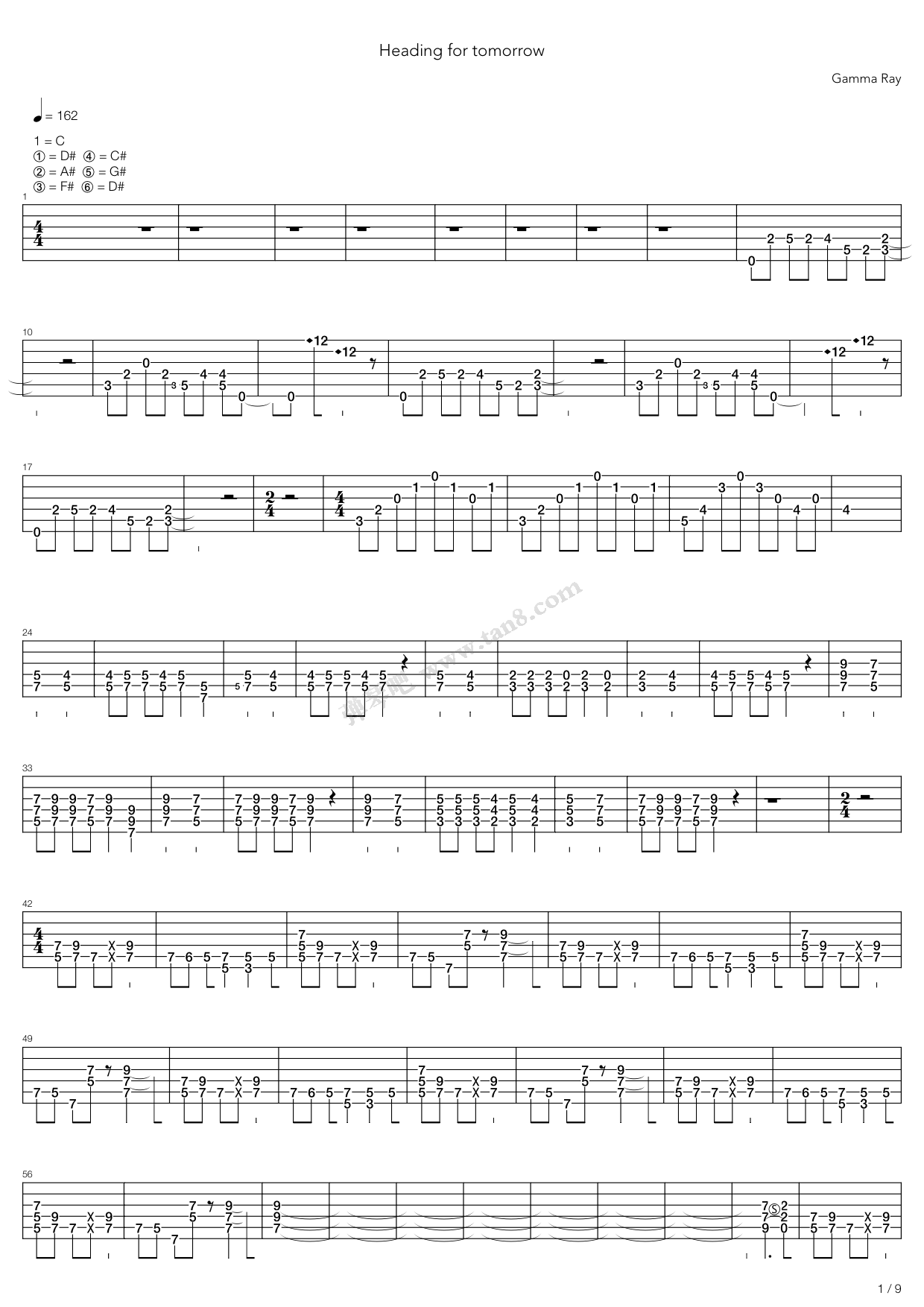 《Heading Fo Tomorrow》吉他谱-C大调音乐网